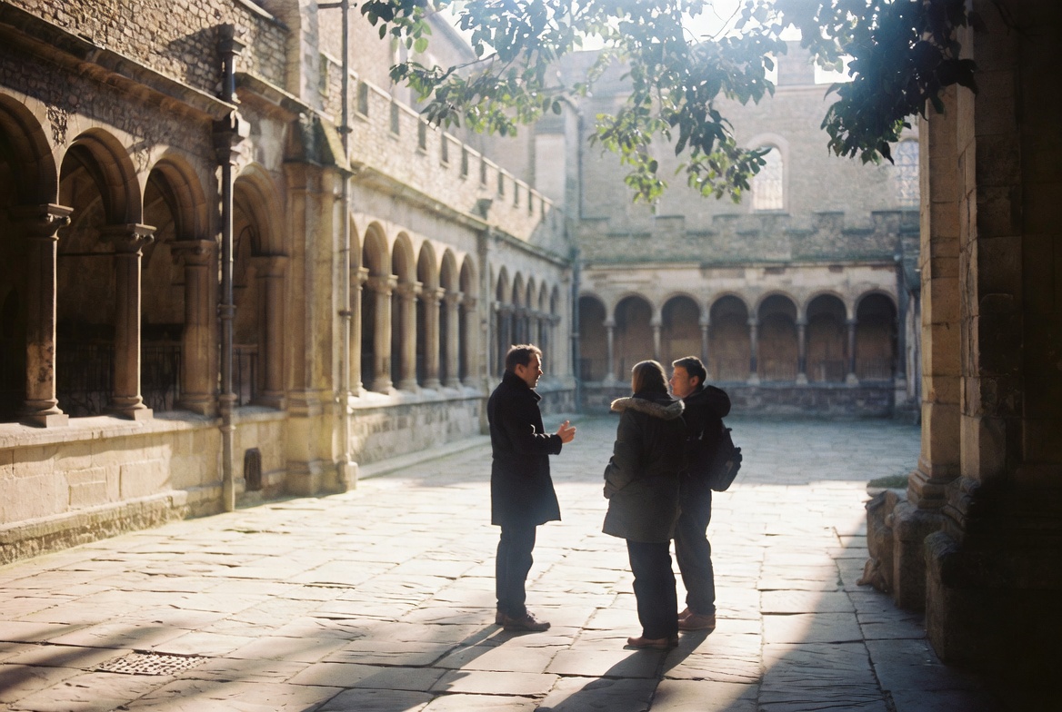 Walkers in the Inner Temple's Fountain Court.